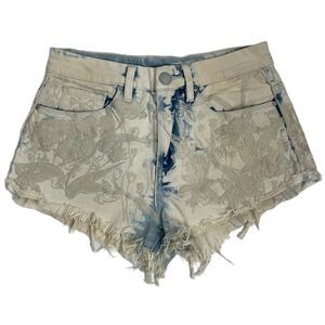 blanknyc floral embroidered cut off denim  shorts Size 25
